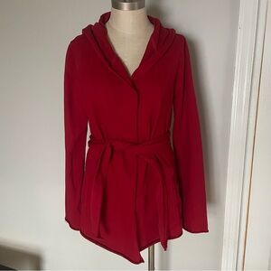 Lucky Brand red french terry wrap cardigan size M